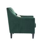 Poltrona di design color smeraldo, singola, tessuto in velluto a coste