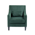 Poltrona di design color smeraldo, singola, tessuto in velluto a coste