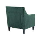 Poltrona di design color smeraldo, singola, tessuto in velluto a coste