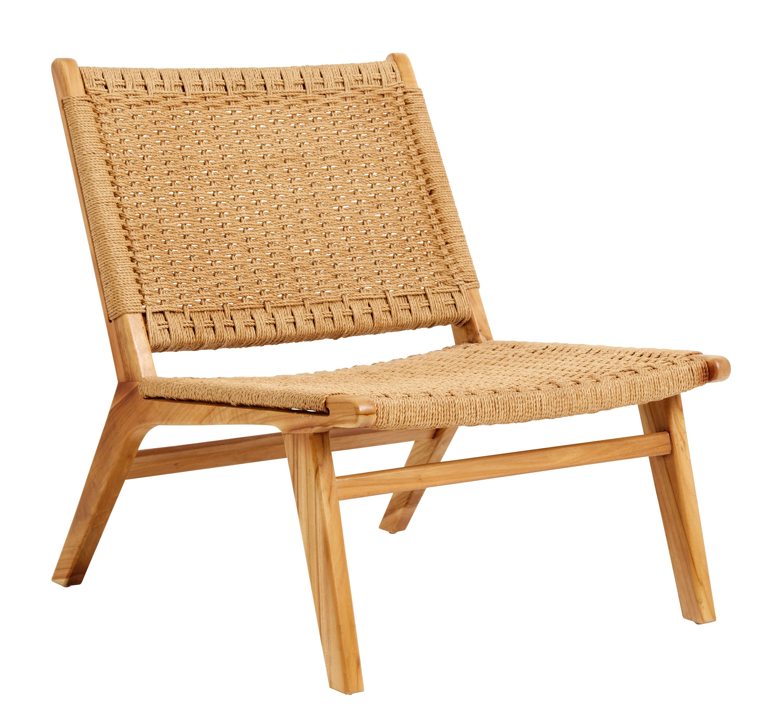 Poltrona in teak / corda di carta