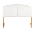 Testiera Queen in velluto crema/nero/grigio, capitonné, adatta a 1 letto
