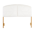 Testiera Queen in velluto crema/nero/grigio, capitonné, adatta a 1 letto