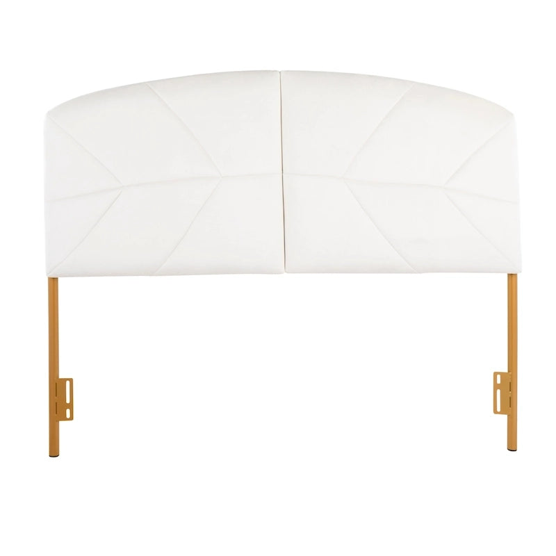 Testiera Queen in velluto crema/nero/grigio, capitonné, adatta a 1 letto