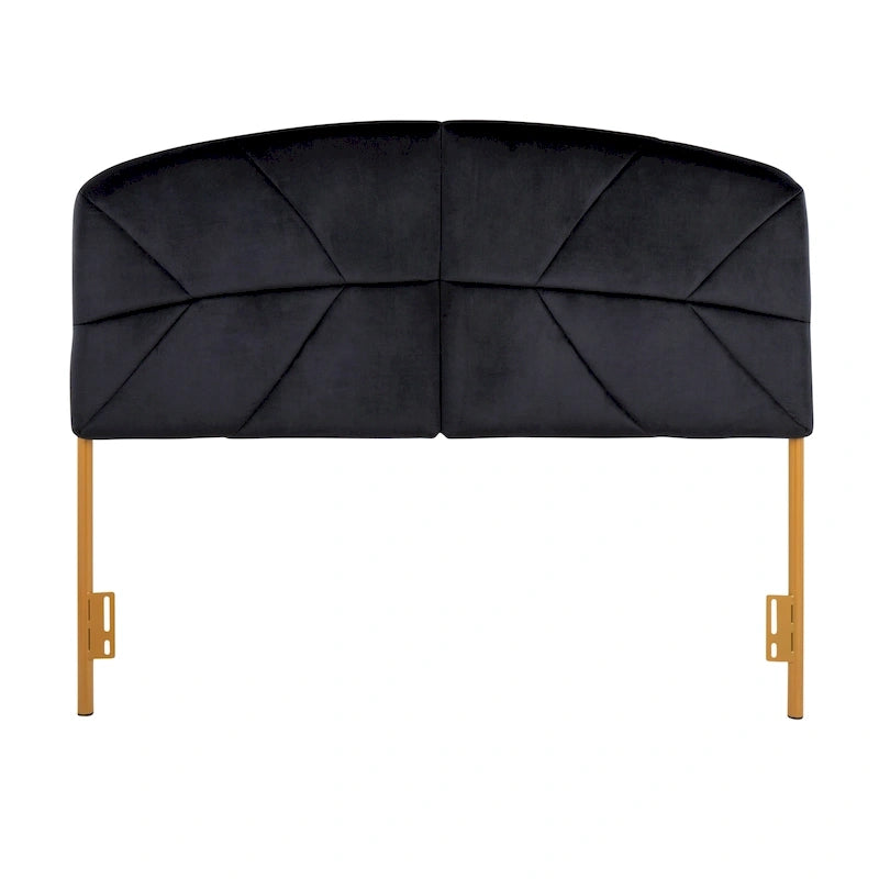 Testiera Queen in velluto crema/nero/grigio, capitonné, adatta a 1 letto
