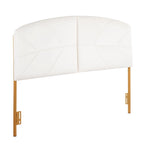 Testiera Queen in velluto crema/nero/grigio, capitonné, adatta a 1 letto