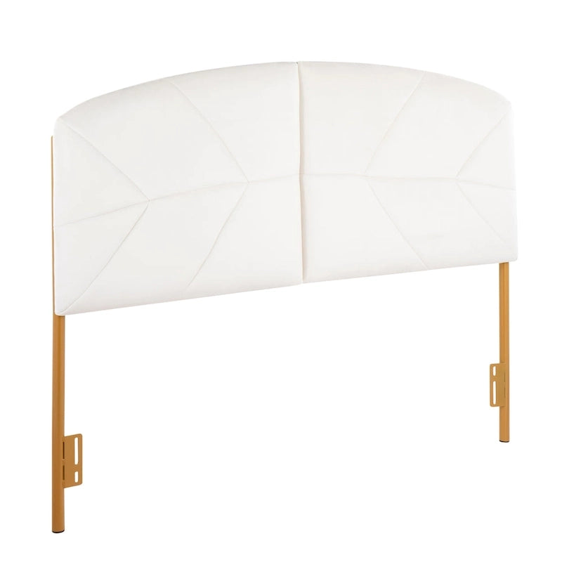Testiera Queen in velluto crema/nero/grigio, capitonné, adatta a 1 letto