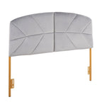 Testiera Queen in velluto crema/nero/grigio, capitonné, adatta a 1 letto
