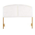 Testiera Queen in velluto crema/nero/grigio, capitonné, adatta a 1 letto