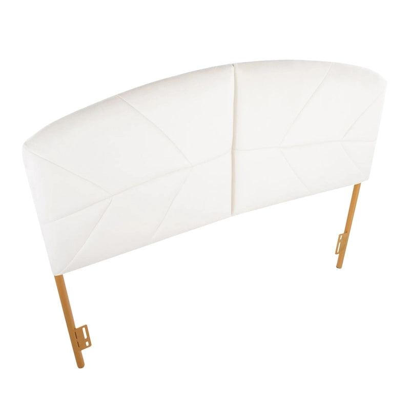 Testiera Queen in velluto crema/nero/grigio, capitonné, adatta a 1 letto