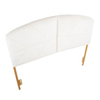 Testiera Queen in velluto crema/nero/grigio, capitonné, adatta a 1 letto