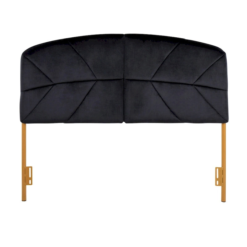 Testiera Queen in velluto crema/nero/grigio, capitonné, adatta a 1 letto