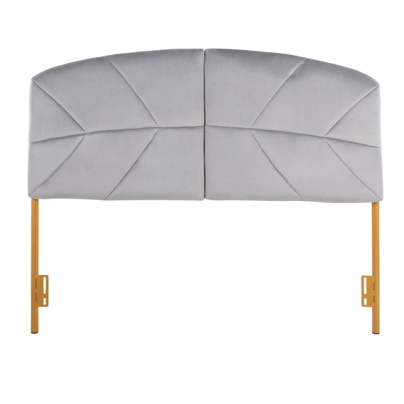 Testiera Queen in velluto crema/nero/grigio, capitonné, adatta a 1 letto