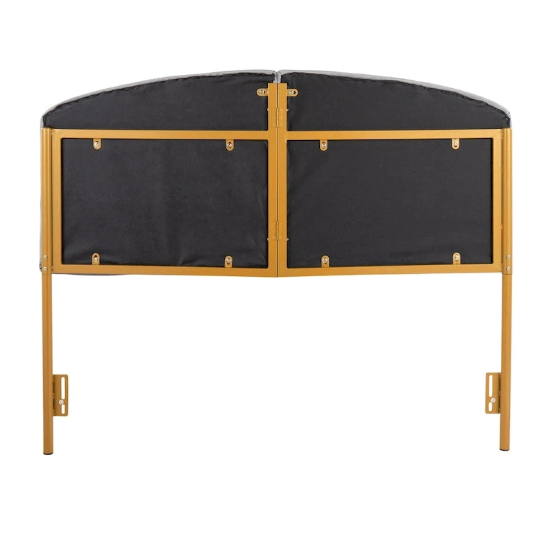 Testiera Queen in velluto crema/nero/grigio, capitonné, adatta a 1 letto