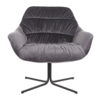 Poltrona girevole in velluto grigio/verde chartreuse, 360°, 1 posto
