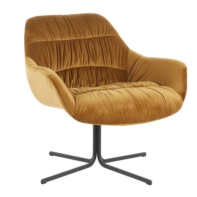 Poltrona girevole in velluto grigio/verde chartreuse, 360°, 1 posto