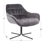 Poltrona girevole in velluto grigio/verde chartreuse, 360°, 1 posto