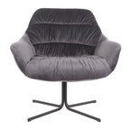 Poltrona girevole in velluto grigio/verde chartreuse, 360°, 1 posto