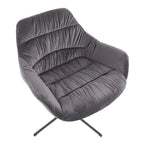 Poltrona girevole in velluto grigio/verde chartreuse, 360°, 1 posto
