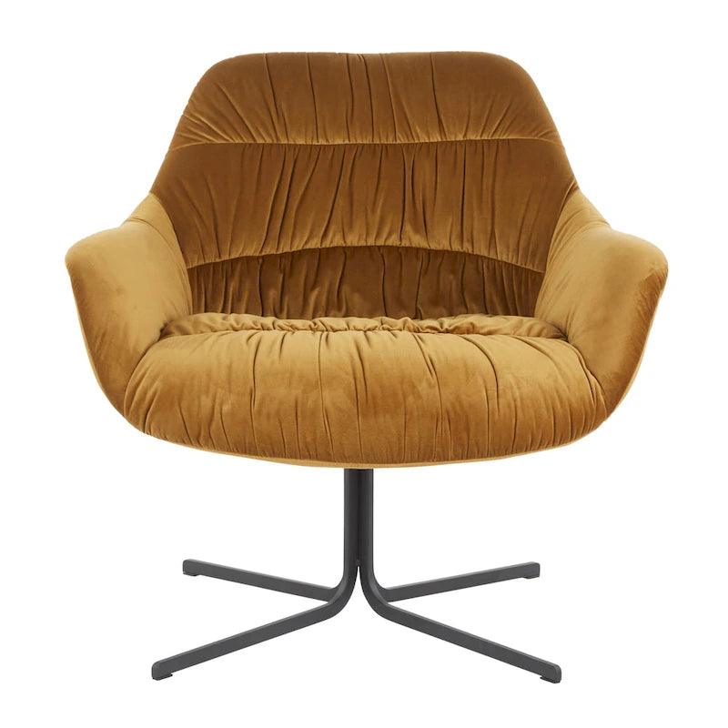 Poltrona girevole in velluto grigio/verde chartreuse, 360°, 1 posto
