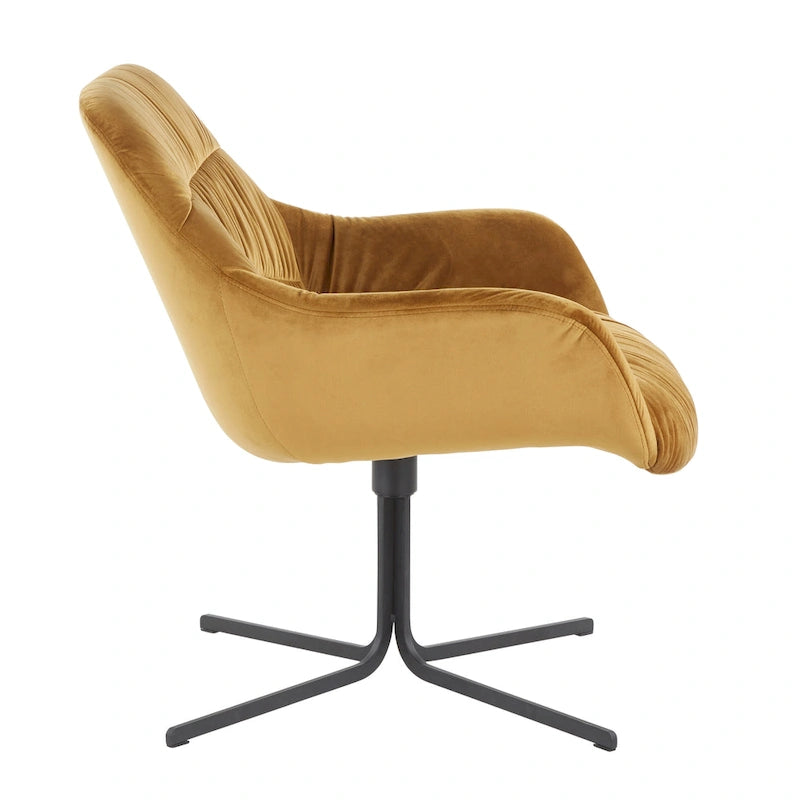 Poltrona girevole in velluto grigio/verde chartreuse, 360°, 1 posto