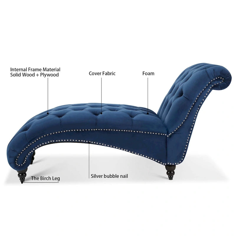 Chaise Longue Singola Trapuntata Blu