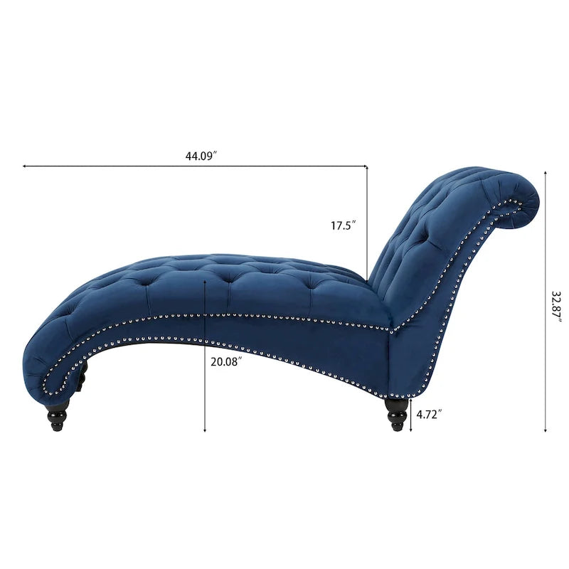 Chaise Longue Singola Trapuntata Blu