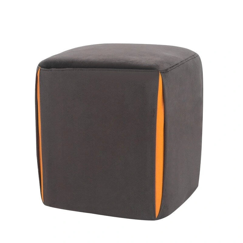 Sgabello poggiapiedi ottomano in velluto (blu / azzurro / grigio scuro / grigio chiaro), singolo
