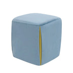 Sgabello poggiapiedi ottomano in velluto (blu / azzurro / grigio scuro / grigio chiaro), singolo