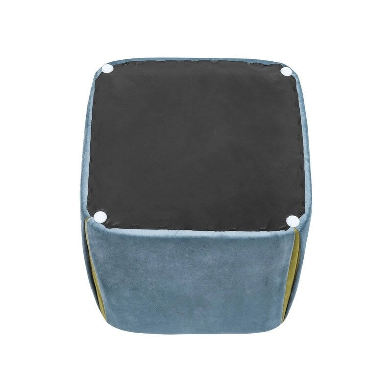 Sgabello poggiapiedi ottomano in velluto (blu / azzurro / grigio scuro / grigio chiaro), singolo
