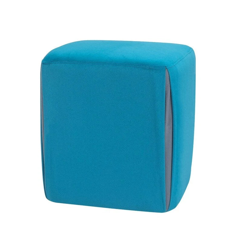 Sgabello poggiapiedi ottomano in velluto (blu / azzurro / grigio scuro / grigio chiaro), singolo