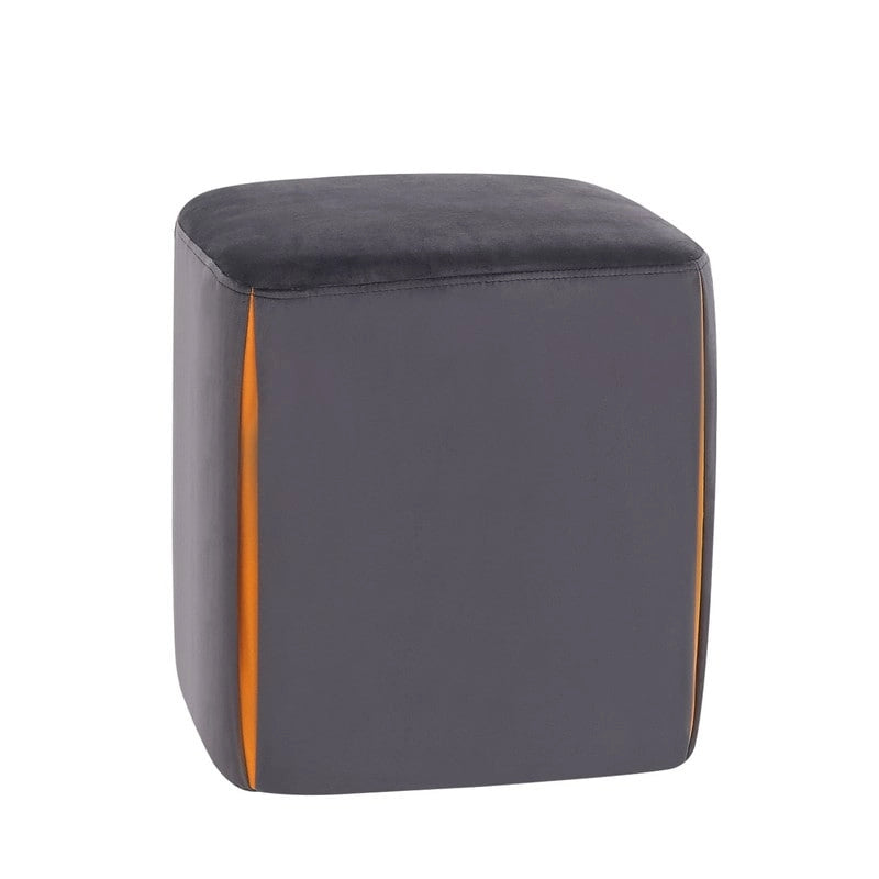 Sgabello poggiapiedi ottomano in velluto (blu / azzurro / grigio scuro / grigio chiaro), singolo