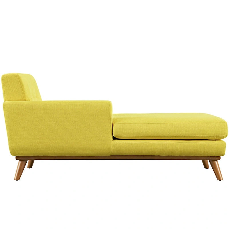 Chaise longue grigia con bracciolo sinistro in stile metà secolo, 1 posto