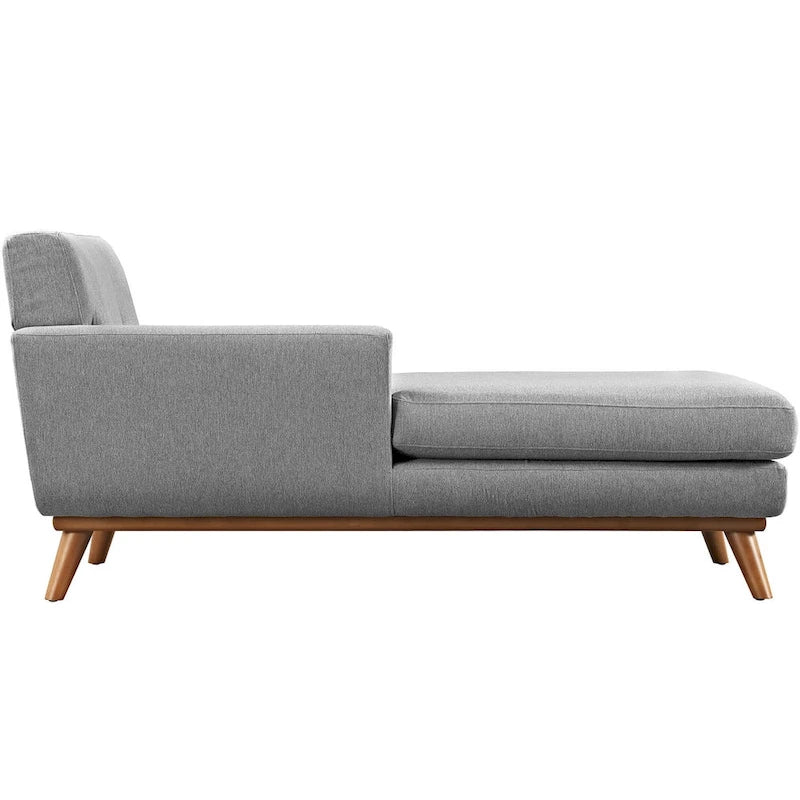 Chaise longue grigia con bracciolo sinistro in stile metà secolo, 1 posto