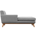 Chaise longue grigia con bracciolo sinistro in stile metà secolo, 1 posto