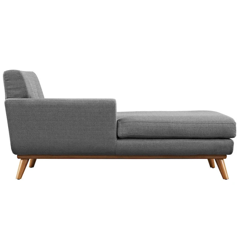 Chaise longue grigia con bracciolo sinistro in stile metà secolo, 1 posto