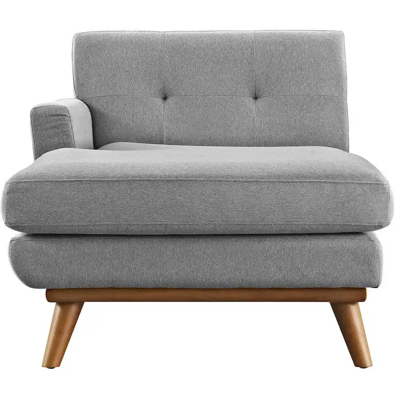Chaise longue grigia con bracciolo sinistro in stile metà secolo, 1 posto
