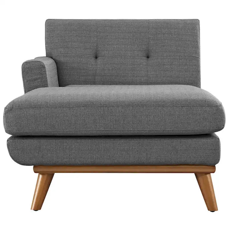 Chaise longue grigia con bracciolo sinistro in stile metà secolo, 1 posto
