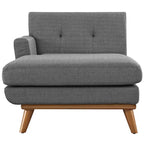 Chaise longue grigia con bracciolo sinistro in stile metà secolo, 1 posto