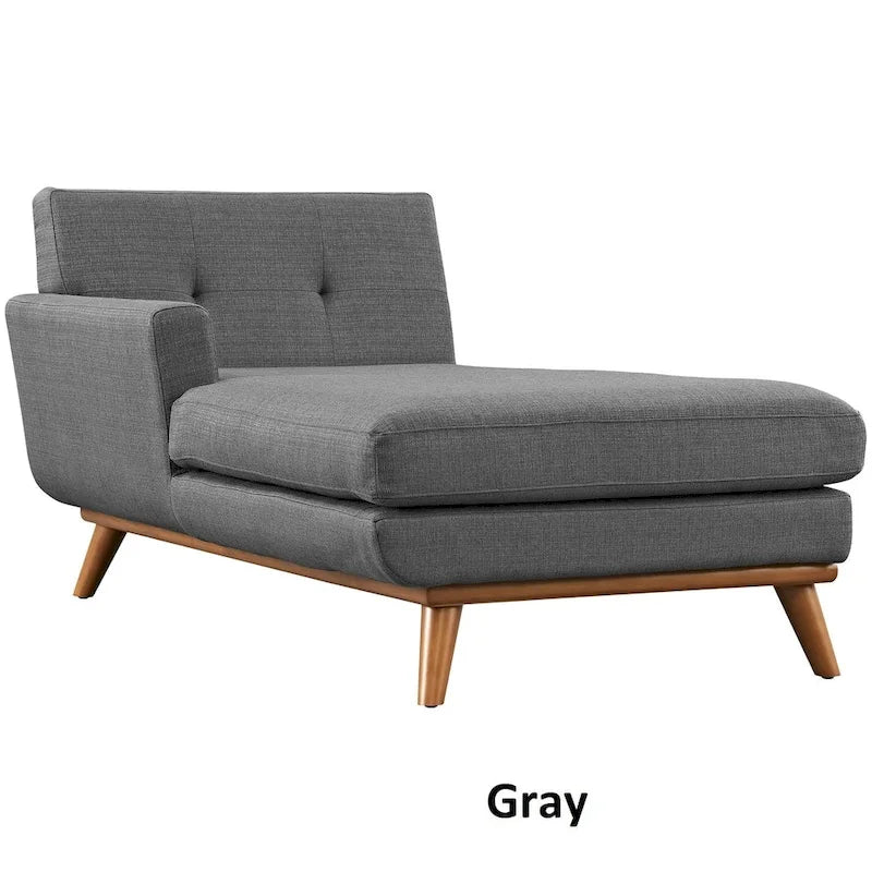 Chaise longue grigia con bracciolo sinistro in stile metà secolo, 1 posto
