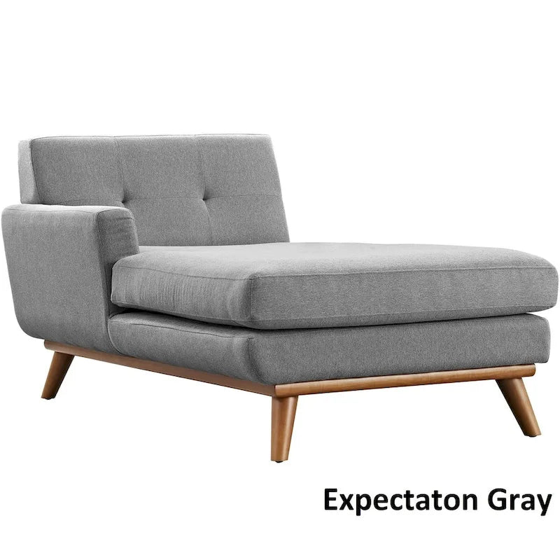 Chaise longue grigia con bracciolo sinistro in stile metà secolo, 1 posto