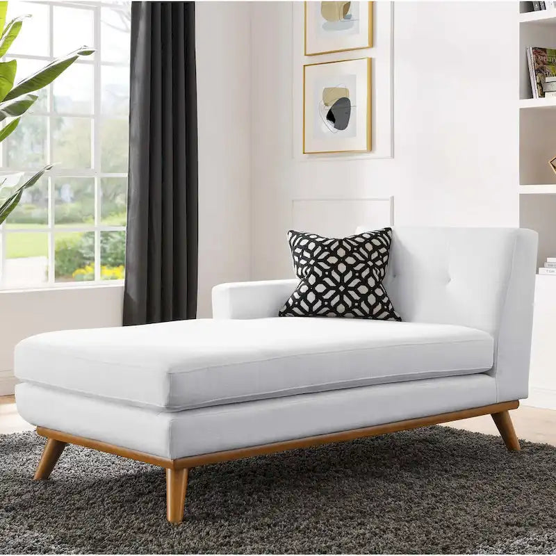 Chaise longue grigia con bracciolo sinistro in stile metà secolo, 1 posto