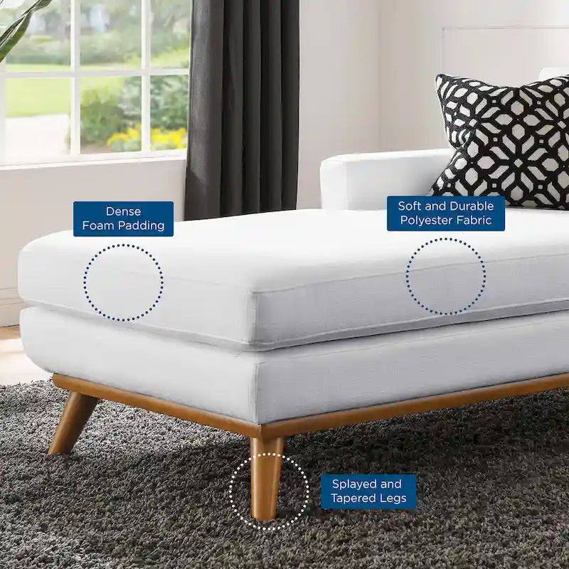 Chaise longue grigia con bracciolo sinistro in stile metà secolo, 1 posto