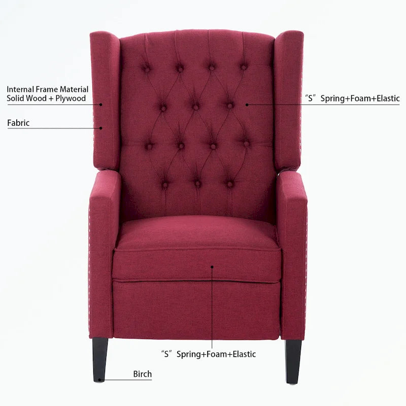 Poltrona Reclinabile, Rosso Vino / Beige / Nero / Grigio / Blu, Monoposto
