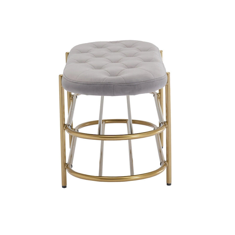 Panca imbottita in velluto da 40" con doppia scarpiera, Rosa / Arancione / Nero / Grigio / Beige / Blu navy / Rosso / Oliva, 1 posto a sedere