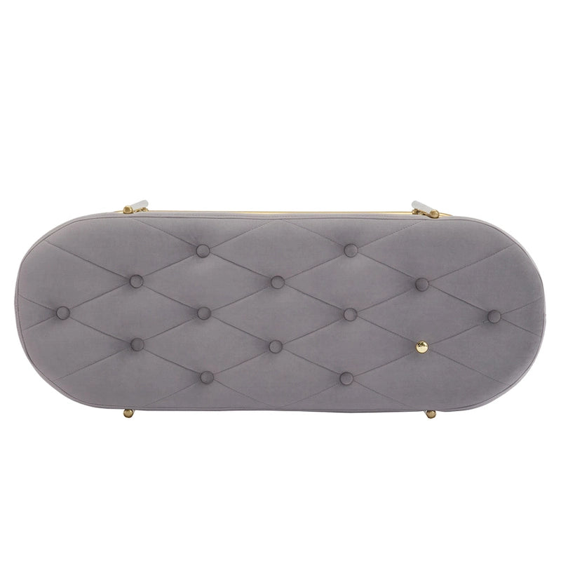 Panca imbottita in velluto da 40" con doppia scarpiera, Rosa / Arancione / Nero / Grigio / Beige / Blu navy / Rosso / Oliva, 1 posto a sedere