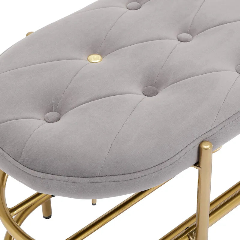 Panca imbottita in velluto da 40" con doppia scarpiera, Rosa / Arancione / Nero / Grigio / Beige / Blu navy / Rosso / Oliva, 1 posto a sedere