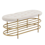 Panca imbottita in velluto da 40" con doppia scarpiera, Rosa / Arancione / Nero / Grigio / Beige / Blu navy / Rosso / Oliva, 1 posto a sedere