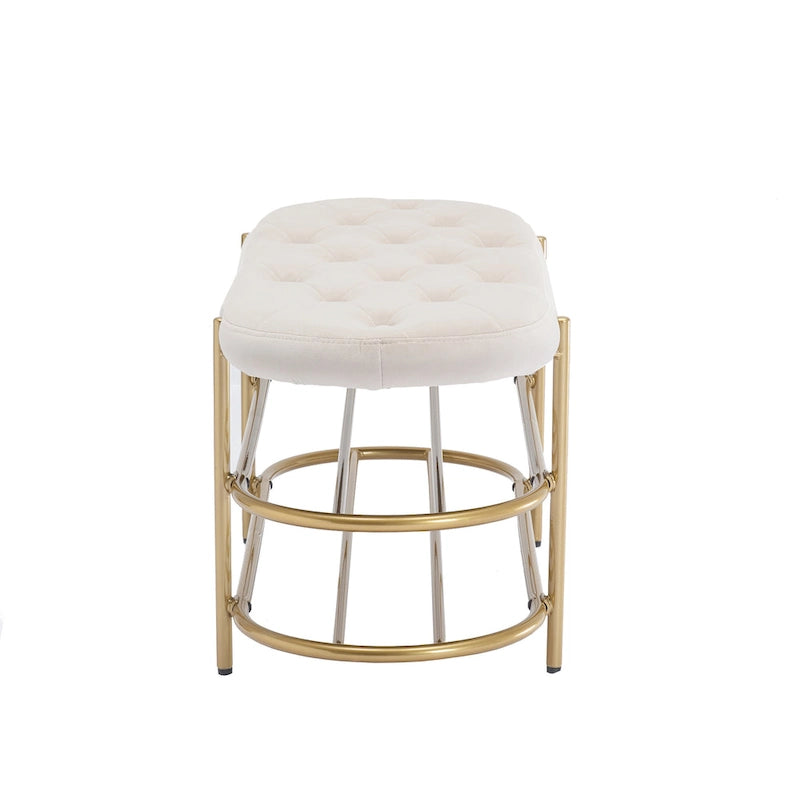 Panca imbottita in velluto da 40" con doppia scarpiera, Rosa / Arancione / Nero / Grigio / Beige / Blu navy / Rosso / Oliva, 1 posto a sedere