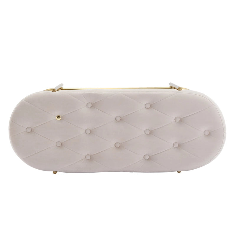 Panca imbottita in velluto da 40" con doppia scarpiera, Rosa / Arancione / Nero / Grigio / Beige / Blu navy / Rosso / Oliva, 1 posto a sedere