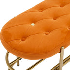 Panca imbottita in velluto da 40" con doppia scarpiera, Rosa / Arancione / Nero / Grigio / Beige / Blu navy / Rosso / Oliva, 1 posto a sedere